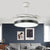 42" W Metal White/Black Semi Flushmount Drum LED Contemporary Ceiling Fan Light Fixture with 4 Clear Blades Black Clearhalo 'Ceiling Fans with Lights' 'Ceiling Fans' 'Modern Ceiling Fans' 'Modern' Lighting' 399539