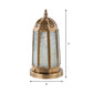 Antiqued Tower Desk Lighting 1 Head Clear Pebbled Glass Night Table Lamp in Brass Clearhalo 'Lamps' 'Table Lamps' Lighting' 399834