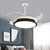 48" W LED Acrylic Semi Flush Mount Light Modern Black/Wood Drum Living Room 4 Blades Pendant Fan Lamp Fixture Black Clearhalo 'Ceiling Fans with Lights' 'Ceiling Fans' 'Modern Ceiling Fans' 'Modern' Lighting' 399861