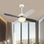 42" W Black Dome Ceiling Fan Lamp Modern Metallic Bedroom LED Semi Flush Light Fixture with Acrylic Shade, 4 Blades Black Clearhalo 'Ceiling Fans with Lights' 'Ceiling Fans' 'Modern Ceiling Fans' 'Modern' Lighting' 399931
