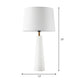 Contemporary 1 Bulb Desk Light White Tapered Drum Night Table Lamp with Fabric Shade Clearhalo 'Lamps' 'Table Lamps' Lighting' 400065