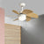 Modern 6 Blades Semi Flush Lighting Wood 30" Wide LED Ceiling Fan Lamp in Beige, Wall Control/Pull Chain Wood Clearhalo 'Ceiling Fans with Lights' 'Ceiling Fans' 'Modern Ceiling Fans' 'Modern' Lighting' 400100