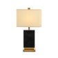 Contemporary 1 Bulb Desk Light Black Rectangular Night Table Lamp with Fabric Shade Clearhalo 'Lamps' 'Table Lamps' Lighting' 400222