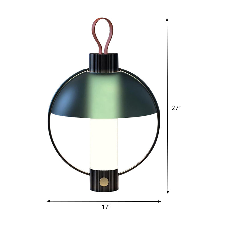 Domed Desk Light Modern Metal 1 Head Green Task Lamp with Cylinder White Glass Shade Clearhalo 'Lamps' 'Table Lamps' Lighting' 400376