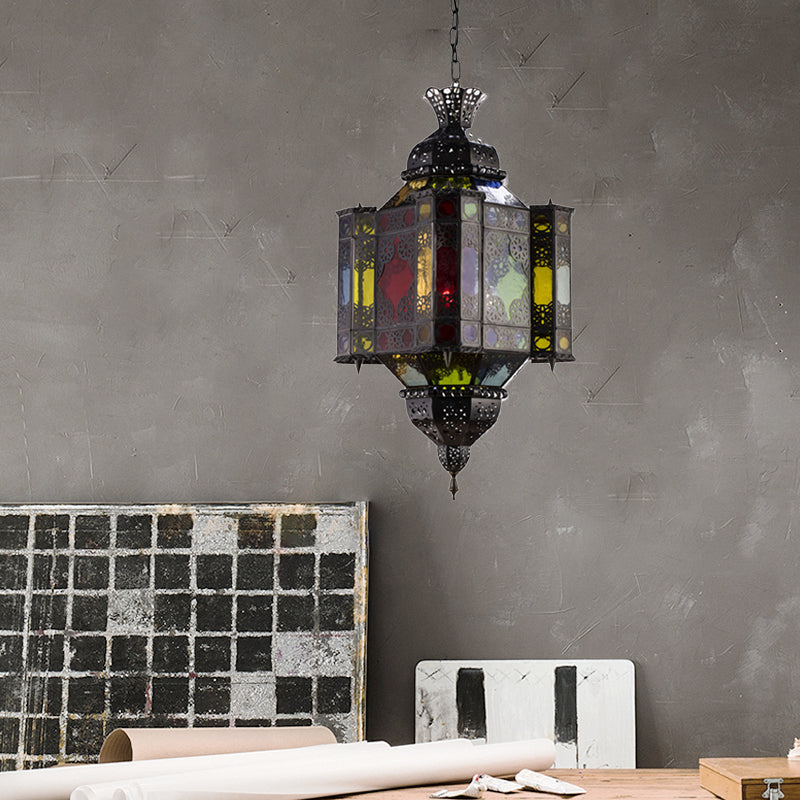 Black 8-Light Pendant Lighting Arab Style Metal Castle Chandelier Ceiling Lamp for Living Room Black Clearhalo 'Ceiling Lights' 'Chandeliers' Lighting' options 400471_aac4455f-8972-4a18-bf3f-0eaa518e6bd0