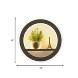 Metal White Sconce Wall Light Circular 1 Head LED Industrial Wall Lighting Fixture Clearhalo 'Art deco wall lights' 'Cast Iron' 'Glass' 'Industrial wall lights' 'Industrial' 'Middle century wall lights' 'Modern' 'Rustic wall lights' 'Tiffany' 'Traditional wall lights' 'Wall Lamps & Sconces' 'Wall Lights' Lighting' 400606