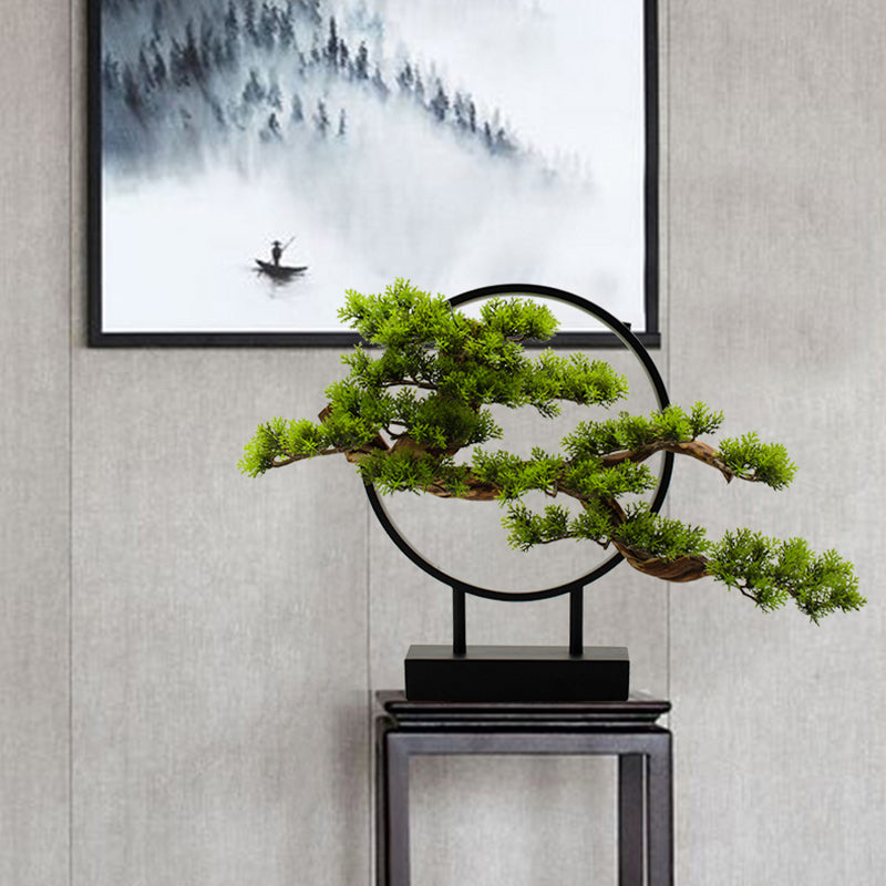 12"/15" Long LED Ring Night Table Lamp Industrial Black Metal Nightstand Lighting for Restaurant Clearhalo 'Lamps' 'Table Lamps' Lighting' 400648