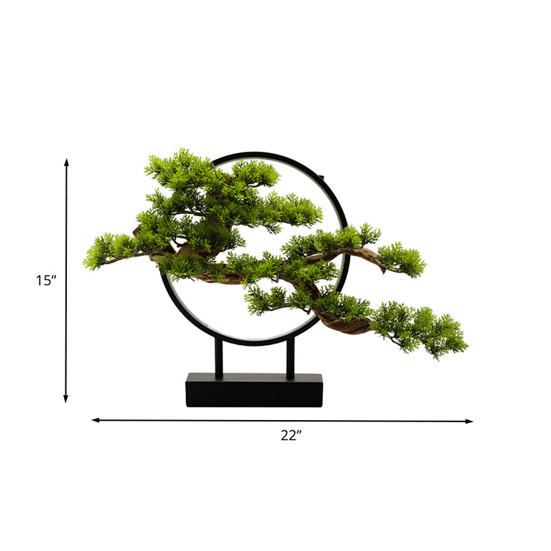 12"/15" Long LED Ring Night Table Lamp Industrial Black Metal Nightstand Lighting for Restaurant Clearhalo 'Lamps' 'Table Lamps' Lighting' 400651