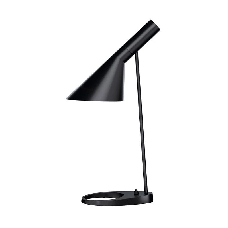 1 Bulb Bedside Task Lighting Modern Black Night Table Lamp with Flared Metal Shade Clearhalo 'Lamps' 'Table Lamps' Lighting' 400774