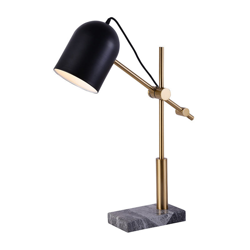Modern Cylinder Table Light Metal 1 Bulb Small Desk Lamp in Black with Rotating Node Clearhalo 'Lamps' 'Table Lamps' Lighting' 400789