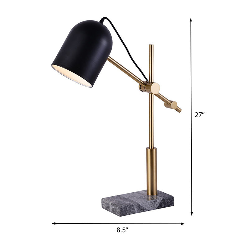Modern Cylinder Table Light Metal 1 Bulb Small Desk Lamp in Black with Rotating Node Clearhalo 'Lamps' 'Table Lamps' Lighting' 400790