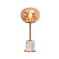 Amber Glass Oval Task Lighting Modernist 1 Head Night Table Lamp with Marble Base Clearhalo 'Lamps' 'Table Lamps' Lighting' 400812
