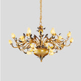Brass 30 Heads Chandelier Lighting Vintage Metal Tulip LED Pendant Ceiling Light for Living Room Clearhalo 'Ceiling Lights' 'Chandeliers' Lighting' options 400845