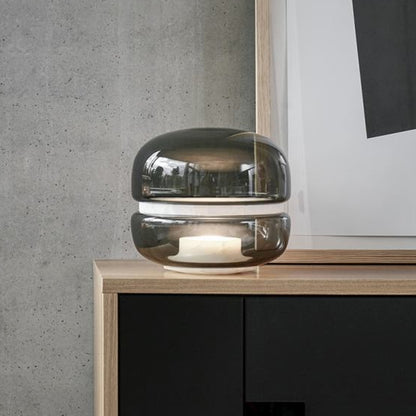 Smoke Grey Glass Urn Task Lighting Contemporary 1 Head Living Room Small Desk Lamp Smoke Gray Clearhalo 'Lamps' 'Table Lamps' Lighting' 400907