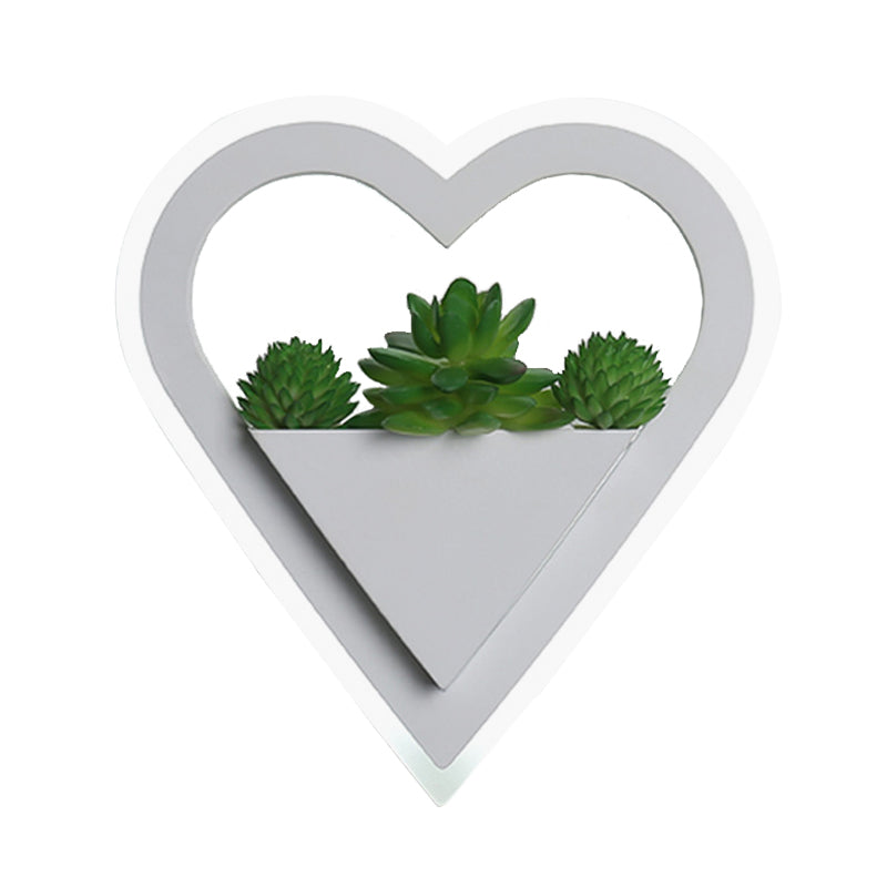 Acrylic White Sconce Wall Light Round/Rectangle/Rhombus LED Industrial Plant Wall Lighting Fixture in Warm/White Light Clearhalo 'Industrial wall lights' 'Industrial' 'Middle century wall lights' 'Tiffany' 'Wall Lamps & Sconces' 'Wall Lights' Lighting' 401127