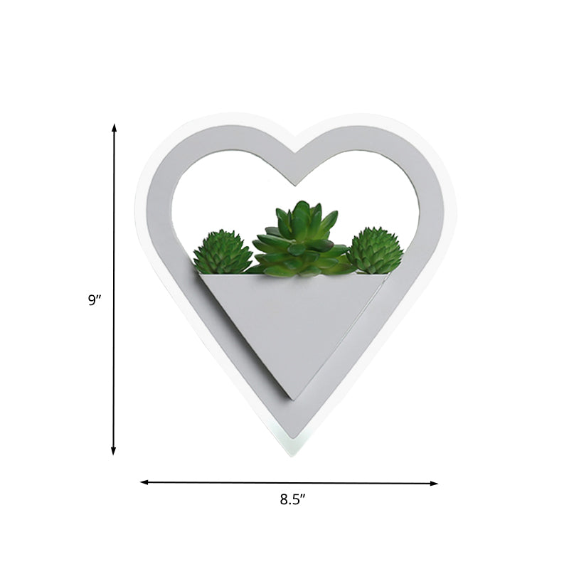 Acrylic White Sconce Wall Light Round/Rectangle/Rhombus LED Industrial Plant Wall Lighting Fixture in Warm/White Light Clearhalo 'Industrial wall lights' 'Industrial' 'Middle century wall lights' 'Tiffany' 'Wall Lamps & Sconces' 'Wall Lights' Lighting' 401128