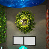 Wagon Wheel Metal Sconce Lamp Antique 1 Light Restaurant LED Plant Wall Mount Lighting in Black Black Clearhalo 'Art deco wall lights' 'Cast Iron' 'Glass' 'Industrial wall lights' 'Industrial' 'Middle century wall lights' 'Modern' 'Rustic wall lights' 'Tiffany' 'Traditional wall lights' 'Wall Lamps & Sconces' 'Wall Lights' Lighting' 401224