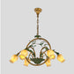 Metal Tulip Ceiling Chandelier Romantic Pastoral 6/8/10 Bulbs Living Room LED Hanging Pendant Light in Brass Clearhalo 'Ceiling Lights' 'Chandeliers' Lighting' options 401320