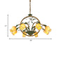 Metal Tulip Ceiling Chandelier Romantic Pastoral 6/8/10 Bulbs Living Room LED Hanging Pendant Light in Brass Clearhalo 'Ceiling Lights' 'Chandeliers' Lighting' options 401325