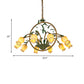 Metal Tulip Ceiling Chandelier Romantic Pastoral 6/8/10 Bulbs Living Room LED Hanging Pendant Light in Brass Clearhalo 'Ceiling Lights' 'Chandeliers' Lighting' options 401329