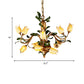 Pastoral Tulip Chandelier Lighting Fixture 12/20/30 Bulbs Metal LED Pendant Ceiling Light in Brass for Living Room Clearhalo 'Ceiling Lights' 'Chandeliers' Lighting' options 401372