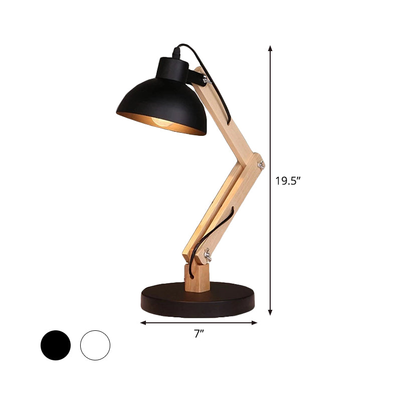 Contemporary 1 Head Task Lighting White/Black Flared Reading Book Light ...