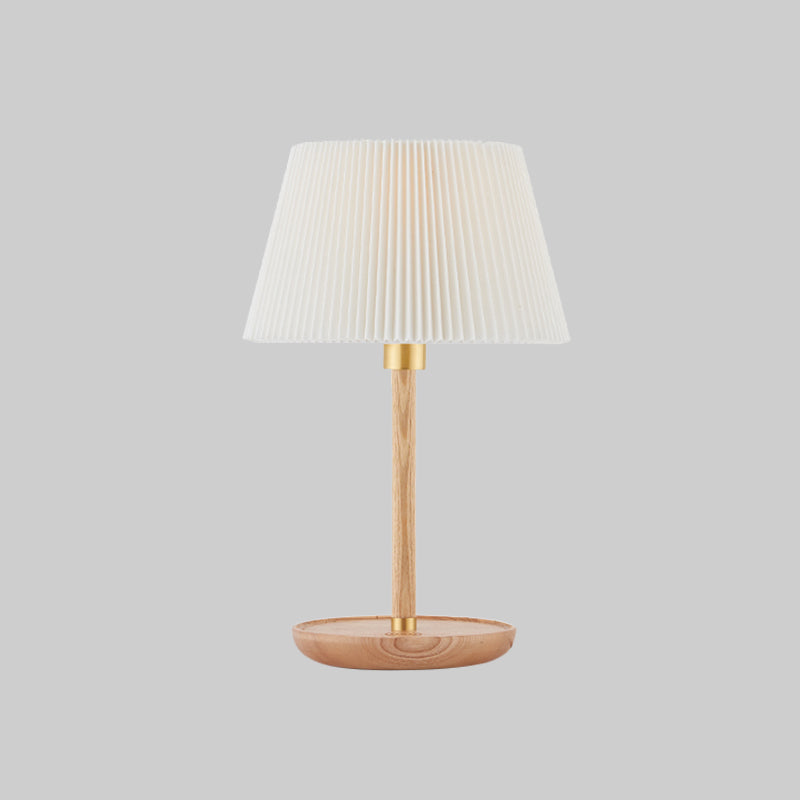 1 Bulb Living Room Table Lamp Modernism Blue/White Desk Light with Flared Fabric Shade Clearhalo 'Lamps' 'Table Lamps' Lighting' 402109