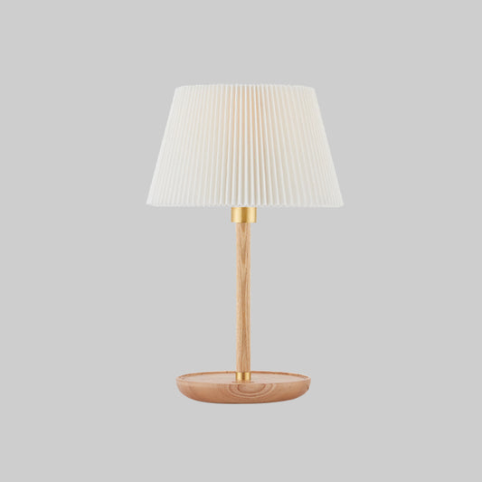 1 Bulb Living Room Table Lamp Modernism Blue/White Desk Light with Flared Fabric Shade Clearhalo 'Lamps' 'Table Lamps' Lighting' 402109