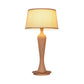Modern Urn-Shaped Desk Lamp Wood 1 Bulb Table Light in Beige with Drum Fabric Shade Clearhalo 'Lamps' 'Table Lamps' Lighting' 402184