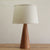 Shaded Fabric Table Light Modern 1 Bulb White Nightstand Lamp, Conical Brown Wood Base White Clearhalo 'Lamps' 'Table Lamps' Lighting' 402186