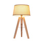 Fabric Tapered Desk Light Modernist 1 Bulb Night Table Lamp in Brown/Beige with Wood Tripod Clearhalo 'Lamps' 'Table Lamps' Lighting' 402269