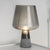Modernism Cup Desk Light Cognac/Smoke Gray Glass 1 Head Bedside Table Lamp with Cement Base Smoke Gray Clearhalo 'Lamps' 'Table Lamps' Lighting' 402476