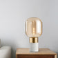 Oblong Living Room Nightstand Lamp Amber Glass 1 Head Modernism Reading Book Light Clearhalo 'Lamps' 'Table Lamps' Lighting' 402506