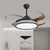 48" W Contemporary Circle Pendant Fan Lamp LED Acrylic Semi Flush Mount Ceiling Light in Black/White/Nickle for Bedroom, 8 Blades Black Clearhalo 'Ceiling Fans with Lights' 'Ceiling Fans' 'Modern Ceiling Fans' 'Modern' Lighting' 402552