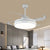 White Round Ceiling Fan Light Modernist Acrylic LED 42" Wide Living Room Semi Flush Mount Lighting with 8 Blades White Clearhalo 'Ceiling Fans with Lights' 'Ceiling Fans' 'Modern Ceiling Fans' 'Modern' Lighting' 402570