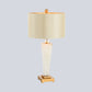 Straight Sided Shade Reading Lamp Modernist Fabric 1 Bulb Task Lighting in White Clearhalo 'Lamps' 'Table Lamps' Lighting' 402664