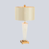 Straight Sided Shade Reading Lamp Modernist Fabric 1 Bulb Task Lighting in White Clearhalo 'Lamps' 'Table Lamps' Lighting' 402664