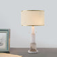 White Cylinder Desk Light Modern 2 Heads Fabric Night Table Lamp with Pull Chain Clearhalo 'Lamps' 'Table Lamps' Lighting' 402672