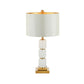 Contemporary 1 Head Reading Light White Barrel Nightstand Lamp with Fabric Shade Clearhalo 'Lamps' 'Table Lamps' Lighting' 402684
