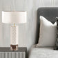 Contemporary 1 Head Desk Light White Cylindrical Night Table Lamp with Fabric Shade Clearhalo 'Lamps' 'Table Lamps' Lighting' 402813