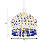 Dome Dining Room Chandelier Lamp Bohemian Metal 3 Lights White Pendant Lighting Fixture Clearhalo 'Ceiling Lights' 'Chandeliers' Lighting' options 403125