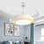 42" Wide LED Circular Ceiling Fan Light Modern White Semi Flush Mount Lighting for Living Room, 4 Clear Blades White Clearhalo 'Ceiling Fans with Lights' 'Ceiling Fans' 'Modern Ceiling Fans' 'Modern' Lighting' 403158