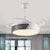 Acrylic Ring Pendant Fan Light Minimalism LED Bedroom Semi Flush Mount Lighting in Black and White with 4 Blades, 42" Width Black-White Clearhalo 'Ceiling Fans with Lights' 'Ceiling Fans' 'Modern Ceiling Fans' 'Modern' Lighting' 403188