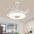 Minimalist Round Fan Lighting LED 42" Width Metal Semi Flush Ceiling Light in White for Restaurant, 8 Clear Blades White Clearhalo 'Ceiling Fans with Lights' 'Ceiling Fans' 'Modern Ceiling Fans' 'Modern' Lighting' 403198