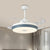 Circular Acrylic Ceiling Fan Lamp Simple LED Living Room Semi Flush Mount Light in Grey with 8 Clear Blades, 42" Wide Grey Clearhalo 'Ceiling Fans with Lights' 'Ceiling Fans' 'Modern Ceiling Fans' 'Modern' Lighting' 403208