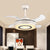 Acrylic Circle Pendant Fan Light Modernism LED Living Room Semi Flush Mount Lighting in White with 4 Clear Blades, 36" Wide White Clearhalo 'Ceiling Fans with Lights' 'Ceiling Fans' 'Modern Ceiling Fans' 'Modern' Lighting' 403283