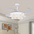 Circle Acrylic Pendant Fan Lamp Nordic LED Bedroom Semi Flush Mount Lighting in White with 4 Clear Blades, 42" Width White Clearhalo 'Ceiling Fans with Lights' 'Ceiling Fans' 'Modern Ceiling Fans' 'Modern' Lighting' 403313