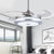 Circle Acrylic Ceiling Fan Light Modernist 36" W LED Living Room Semi Flush Mount in Silver with 4 Blades, Remote/Wall Control/Remote and Wall Control Silver Clearhalo 'Ceiling Fans with Lights' 'Ceiling Fans' 'Modern Ceiling Fans' 'Modern' Lighting' 403338