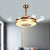 Ring Living Room Fan Lighting Simple Acrylic LED Gold Semi-Flush Mount Ceiling Light with 4 Clear Blades, 36"/42" Wide Gold Clearhalo 'Ceiling Fans with Lights' 'Ceiling Fans' 'Modern Ceiling Fans' 'Modern' Lighting' 403388