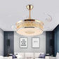 Gold Circular Hanging Fan Lighting Metal LED Bedroom Semi Flush Mount Ceiling Light with 4 Clear Blades, 42" Width Clearhalo 'Ceiling Fans with Lights' 'Ceiling Fans' 'Modern Ceiling Fans' 'Modern' Lighting' 403421
